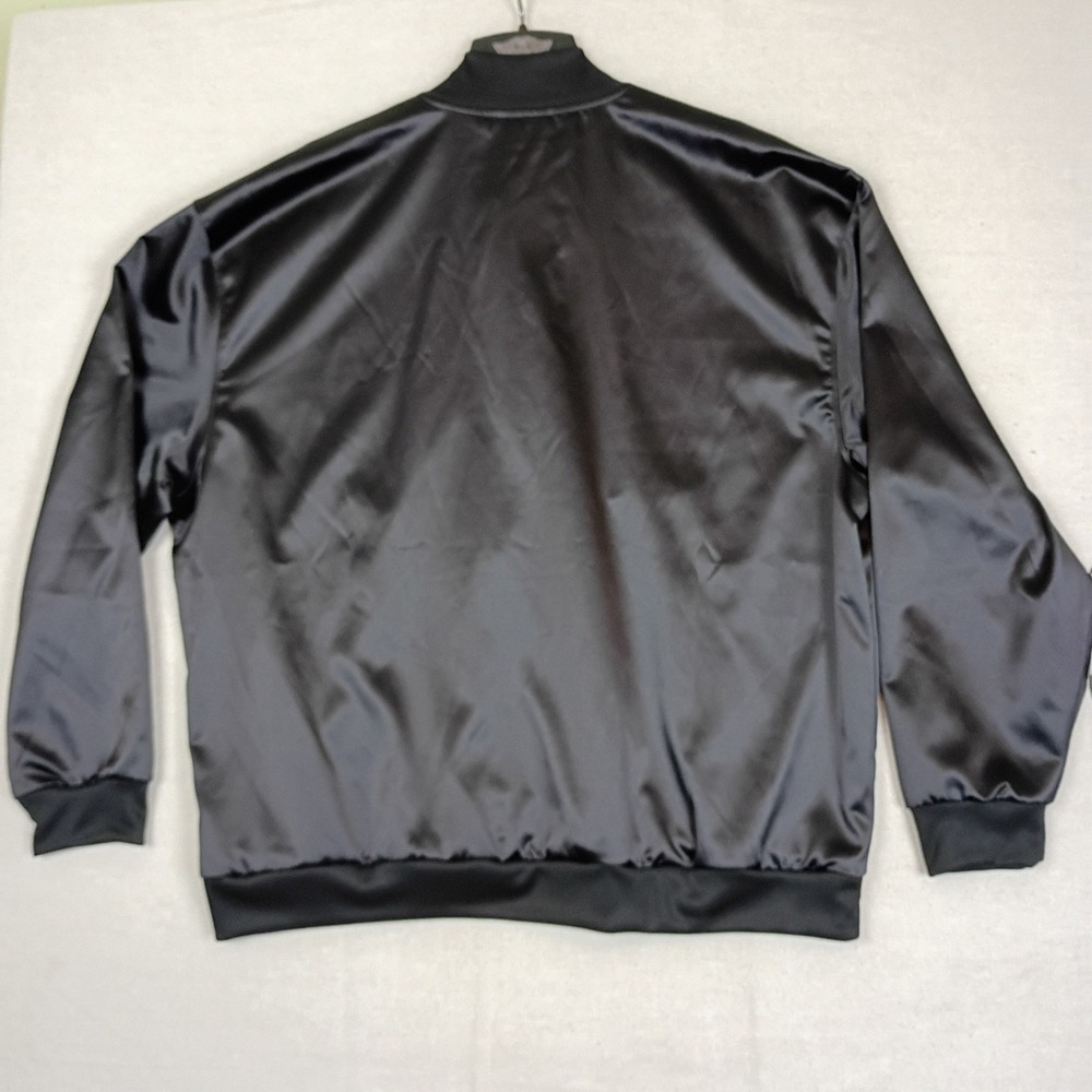 Adidas NHL San‎ Jose Sharks Quarter Zip Satin Bomber Jacket Black IT8999 2XL NWT - Picture 2 of 16